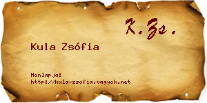 Kula Zsófia névjegykártya